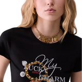 T-shirt donna con ricamo gioiello