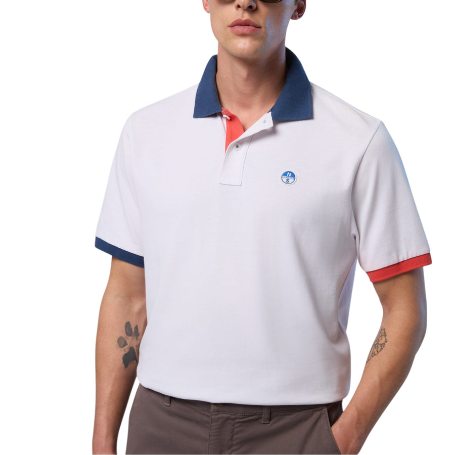 Polo uomo con dettagli a contrasto