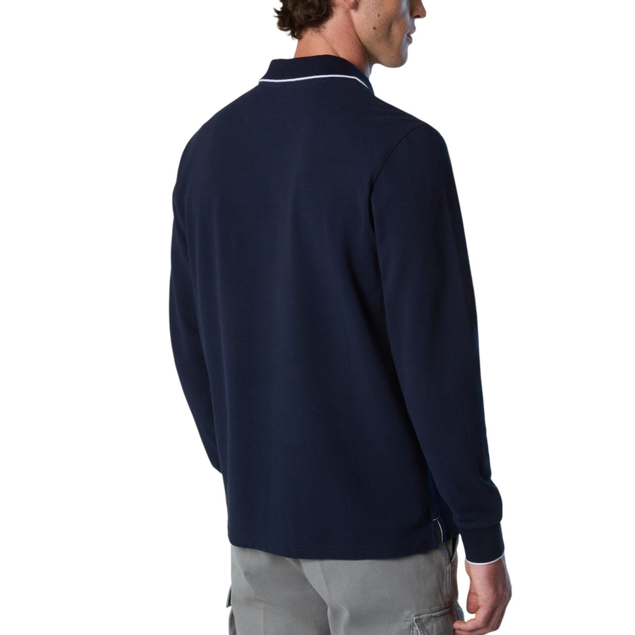 Polo uomo a maniche lunghe con lettering