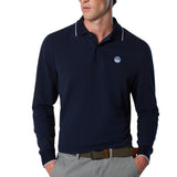 Polo uomo a maniche lunghe con lettering