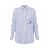 Camicia donna in popeline di cotone a righe