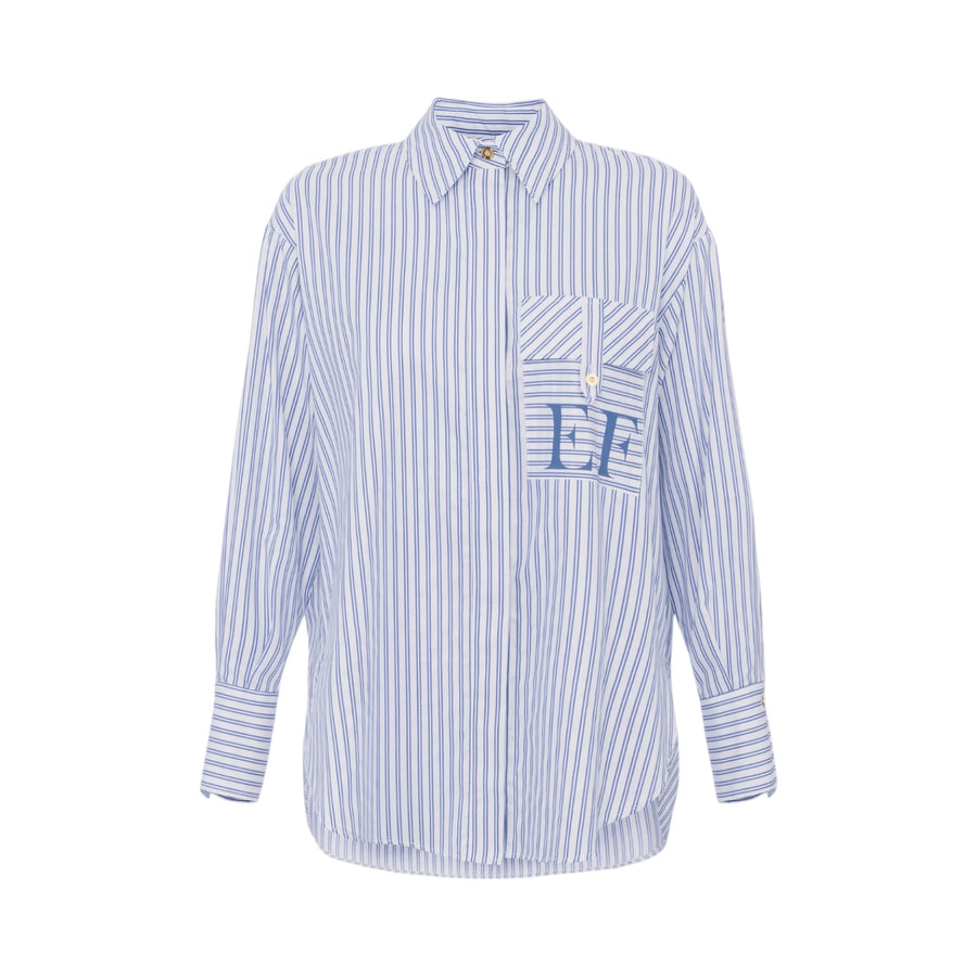 Camicia donna in popeline di cotone a righe
