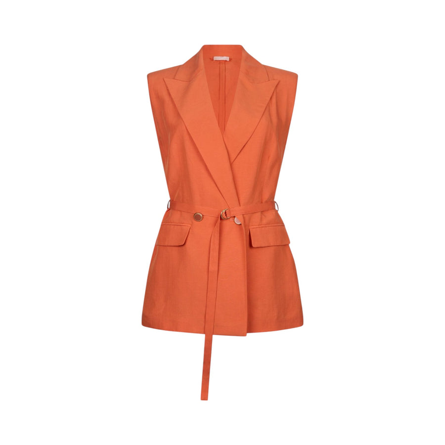 Gilet donna in misto lino