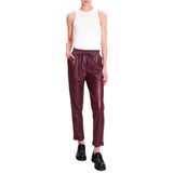 Pantalone donna similpelle con coulisse