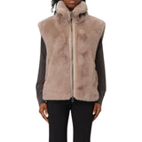Gilet donna effetto pelliccia con zip