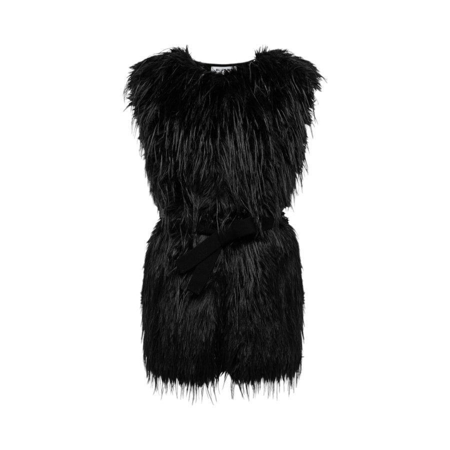 Gilet donna in maglia e faux fur