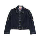 Giacca donna in denim con bottoni