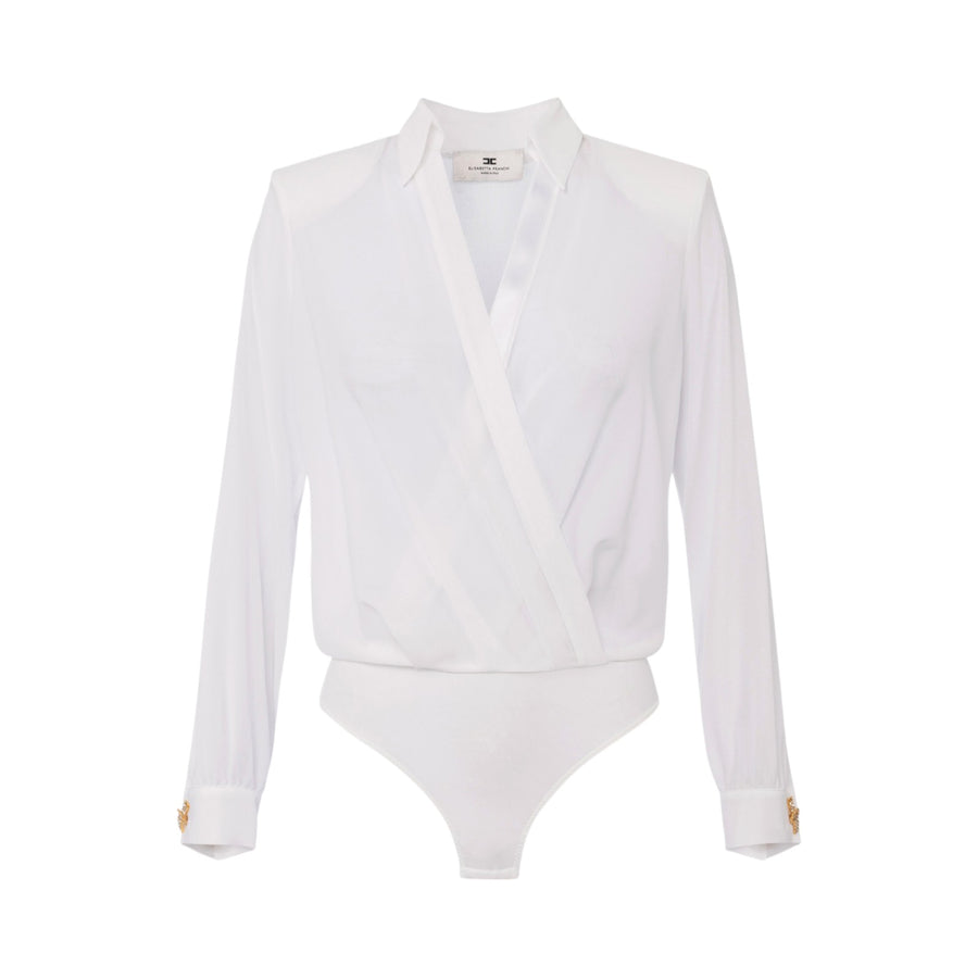 Camicia donna body in georgette con gemelli