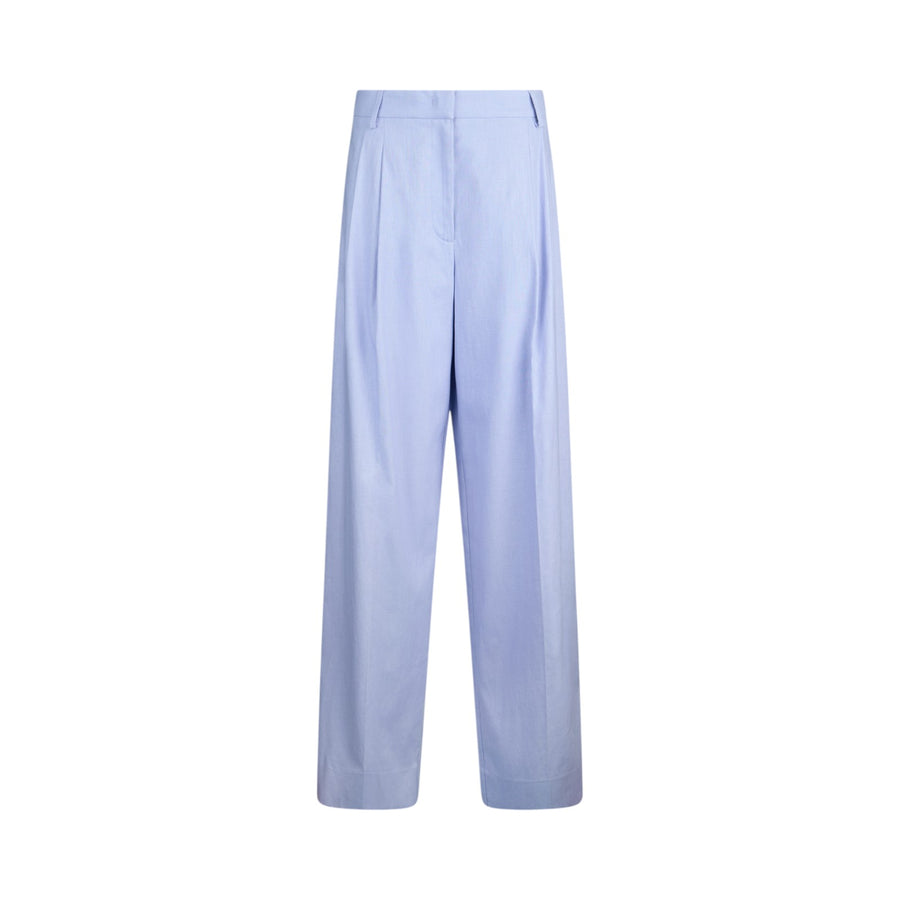 Pantaloni donna a palazzo in lino e cotone
