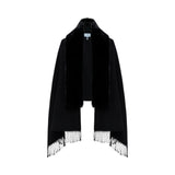 Stola donna in maglia con collo faux fur