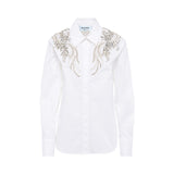 Camicia donna con patch di cristalli