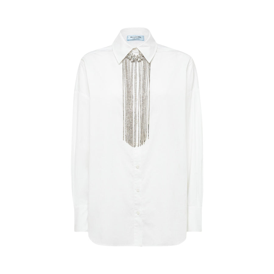 Camicia donna in popeline con collana