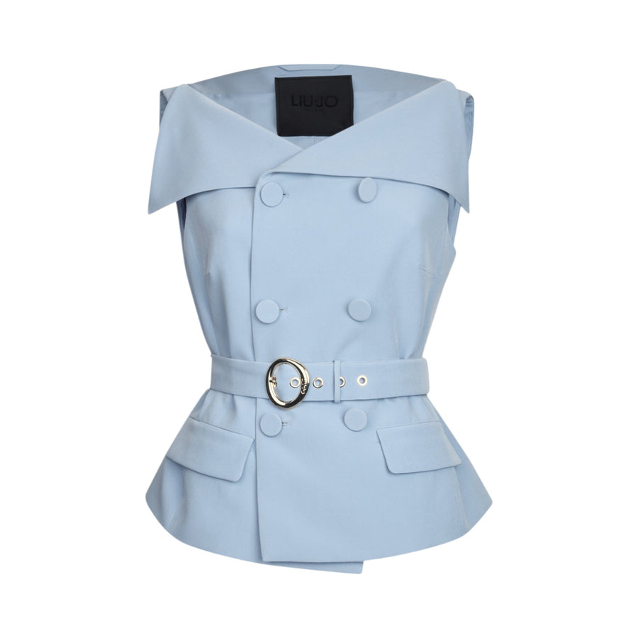 Gilet donna doppiopetto con cintura