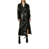 Blazer donna in ecopelle con nappine frange