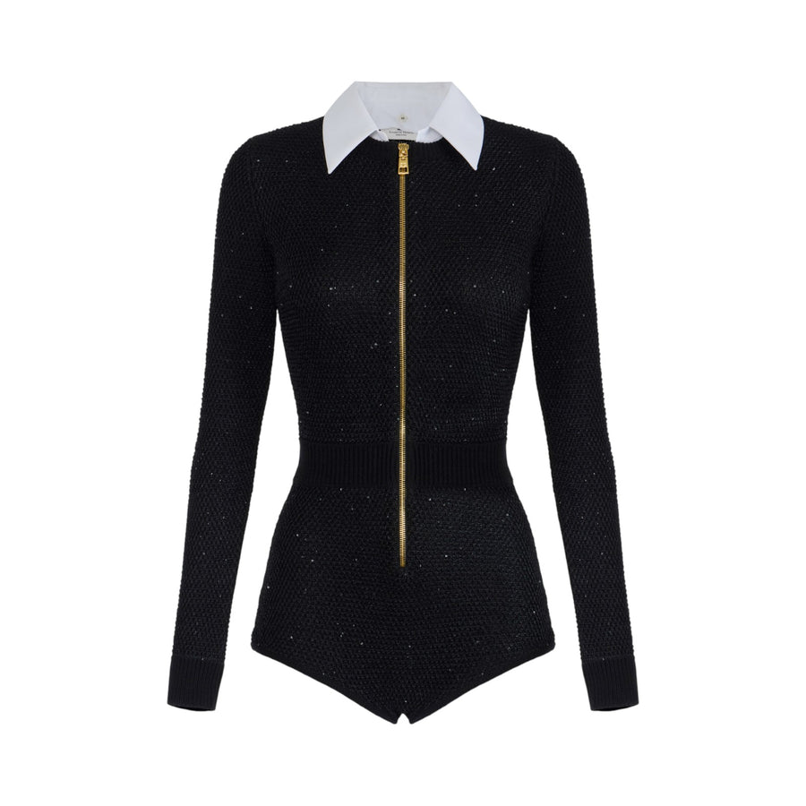 Tuta donna in maglia con paillettes
