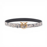 Cintura donna con stampa pitone e fibbia Love Birds 3 cm