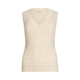 Top donna con dettagli in twill stampato