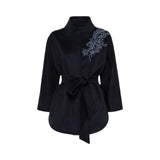 Cappotto donna corto in panno con ricamo