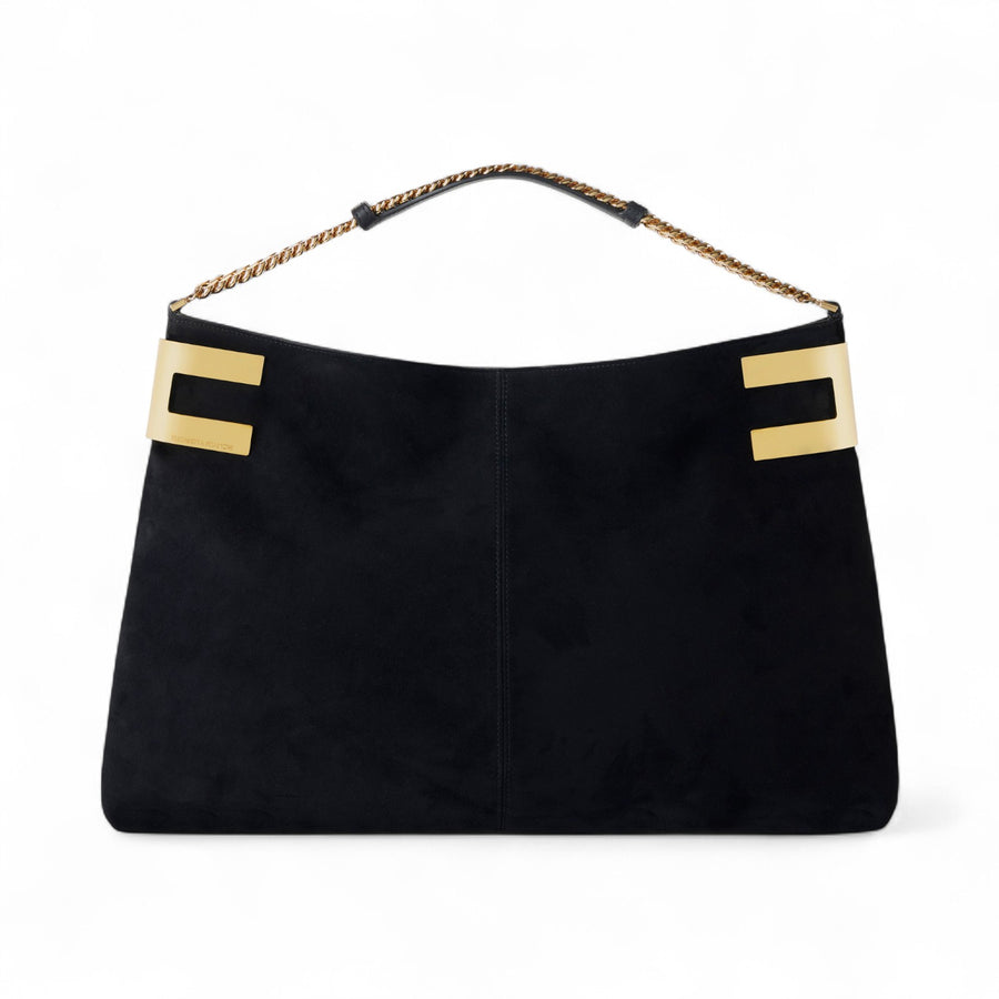 Tote donna Reve Noir in camoscio con logo metallico