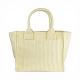 Borsa shopper piccola Beach in rafia con logo Love Birds