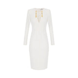 Abito donna in crêpe leggero con catena gioiello