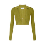 Maglia donna a costine con dettaglio gioiello