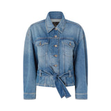 Giubbino in denim con cintura