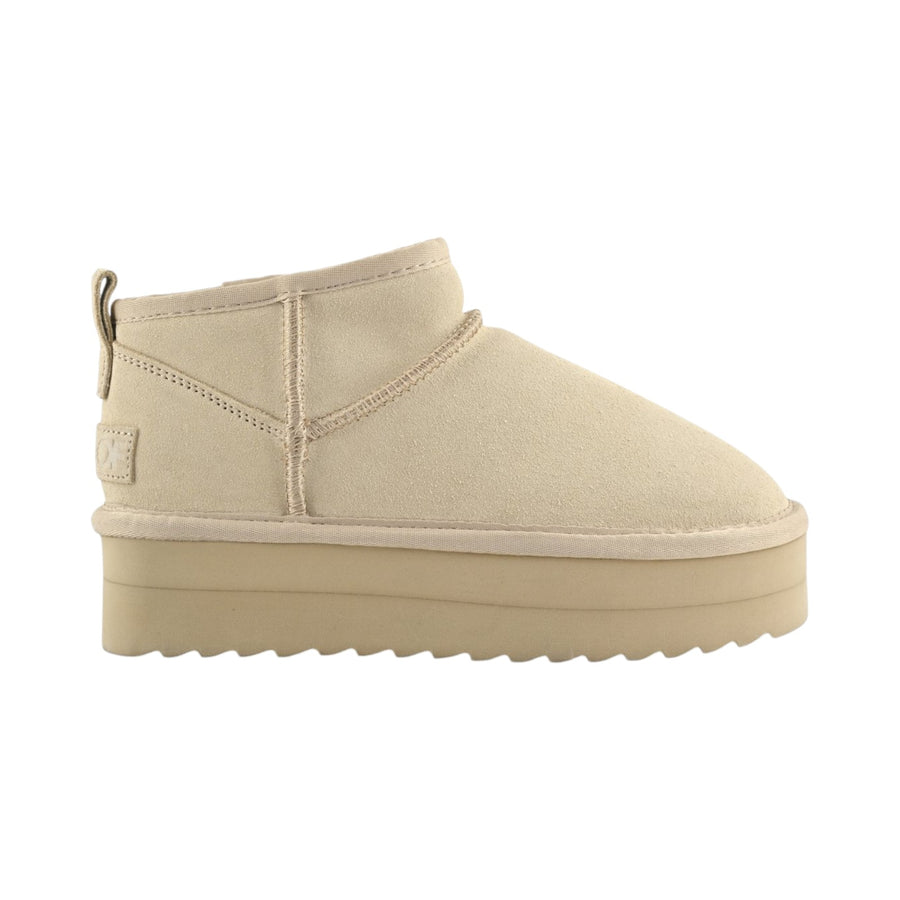 Stivale donna invernale con suola platform in pelle scamosciata