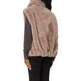 Gilet donna effetto pelliccia con zip