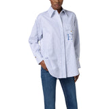 Camicia donna in popeline di cotone a righe