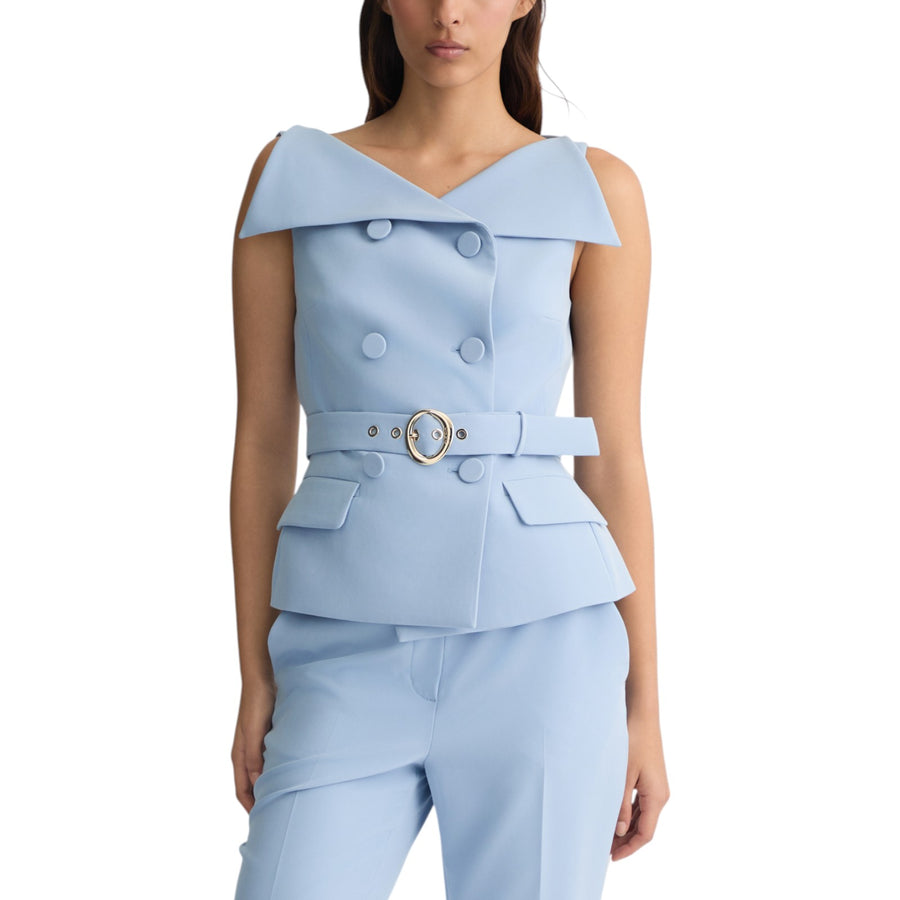 Gilet donna doppiopetto con cintura