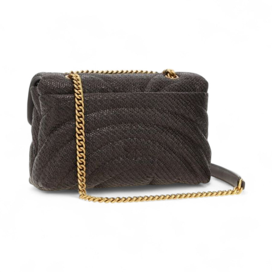 Borsa donna a tracolla rafia trapuntata Love Bag Puff con farfalla