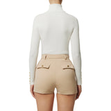 Maglia donna a costine con taschino