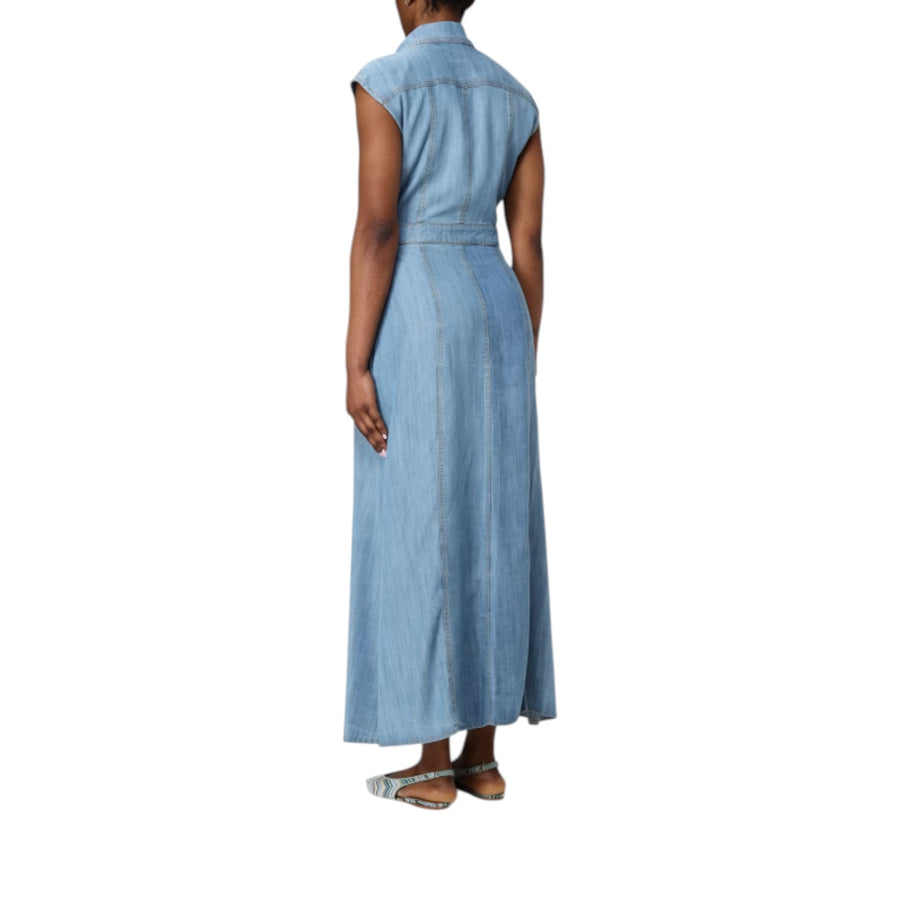 Abito donna a portafoglio in tencell effetto denim