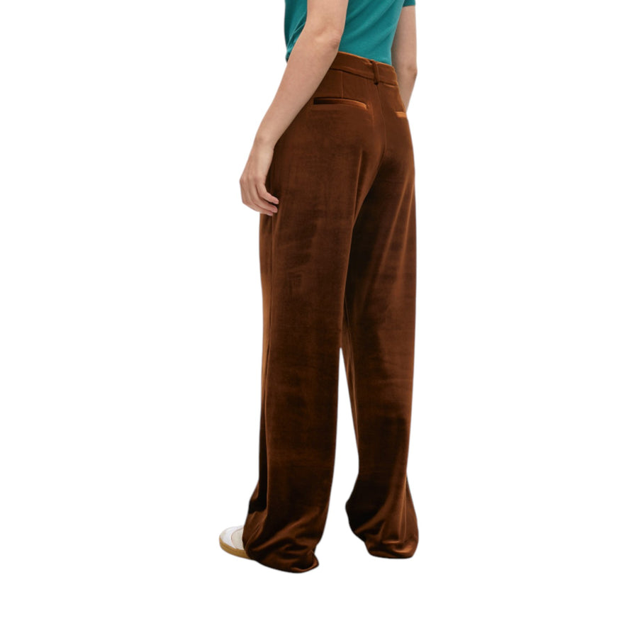 Pantaloni donna Ampi in Velluto con Righe Laterali