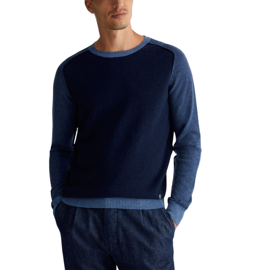 Maglia blu in lana e cashmere