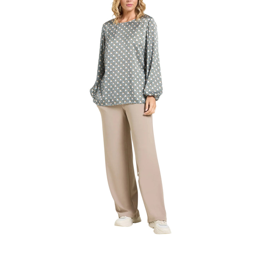 Blusa donna in satin stampato