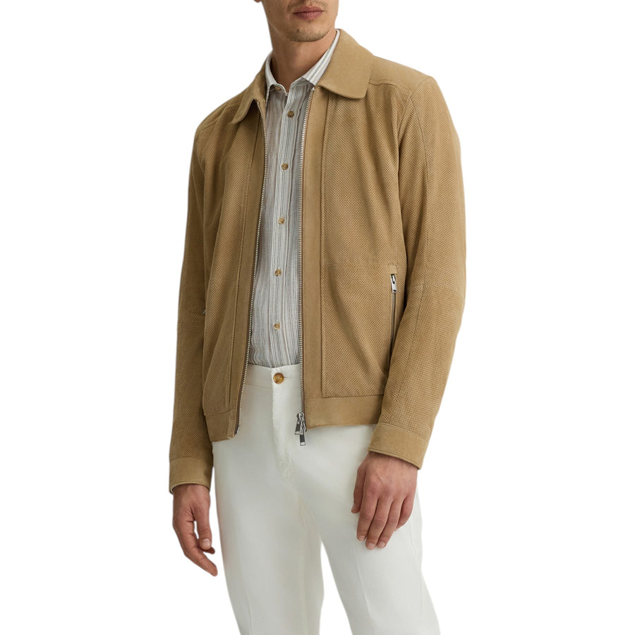 Giacca uomo in suede puntinato
