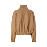 Bomber donna con zip in misto lana