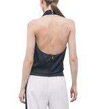 Top donna color block con schiena scoperta