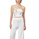 Top donna tailored con ricamo