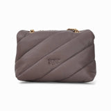 Borsa a tracolla media Love Bag Puff in nappa trapuntata con catena