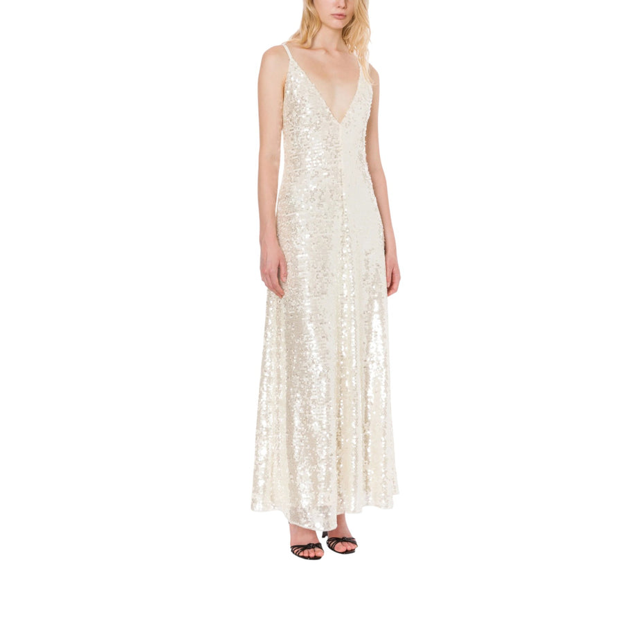 Abito lungo in paillettes
