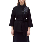 Cappotto donna corto in panno con ricamo