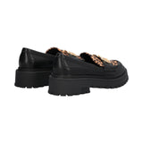 Mocassino donna con dettaglio in cavallino nero