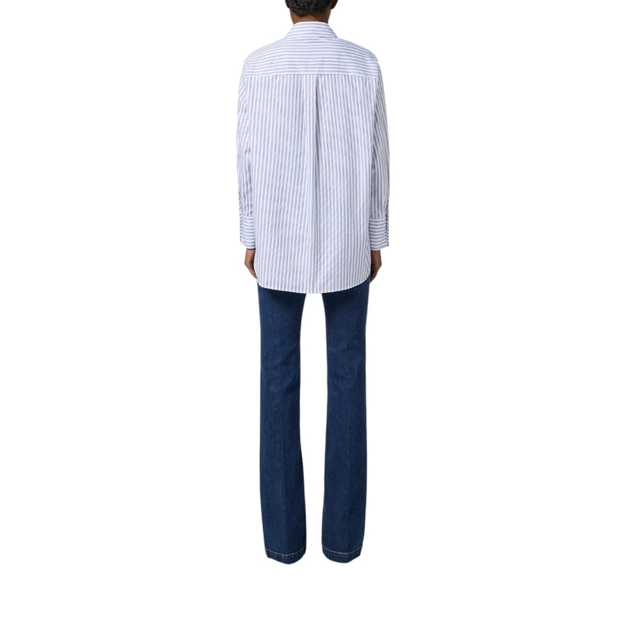 Camicia donna in popeline di cotone a righe