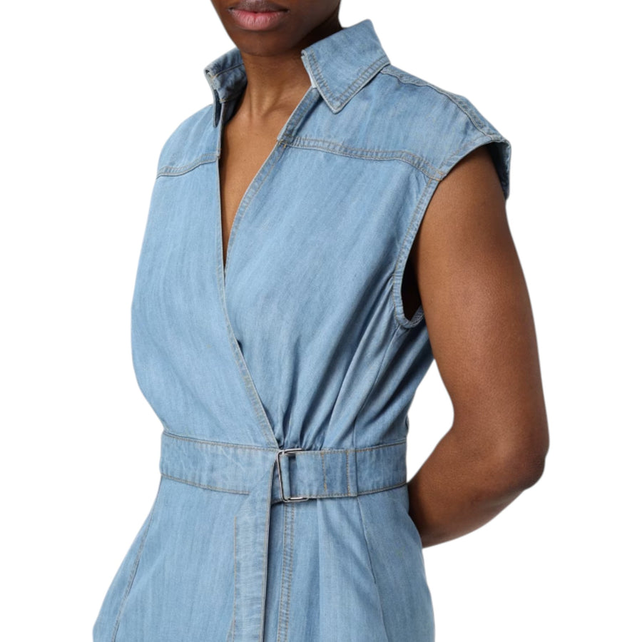 Abito donna a portafoglio in tencell effetto denim