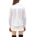 Camicia donna con patch di cristalli