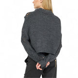 Maglia donna in lana con traforature