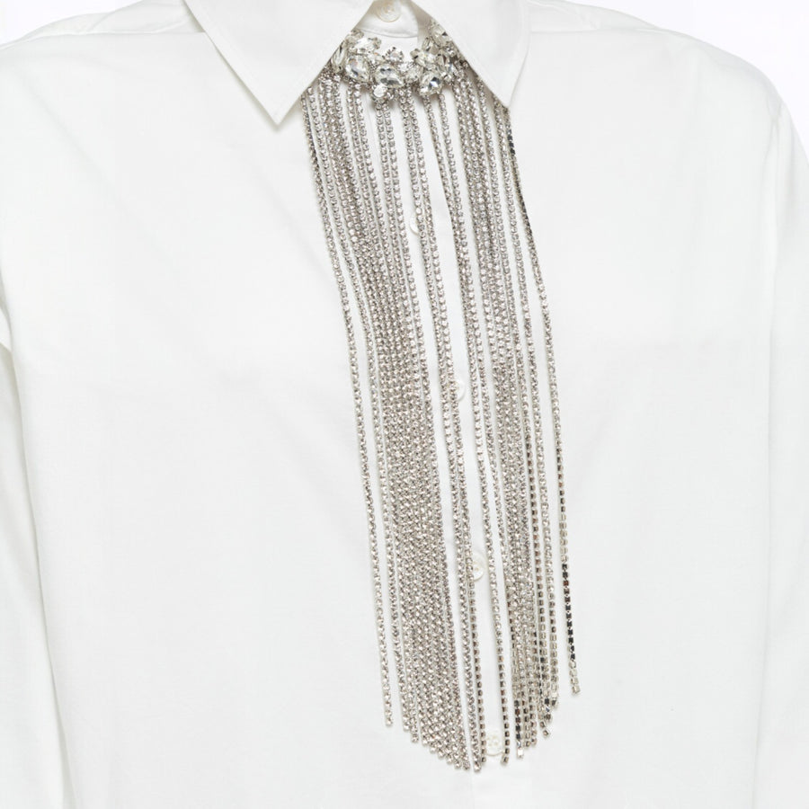 Camicia donna in popeline con collana